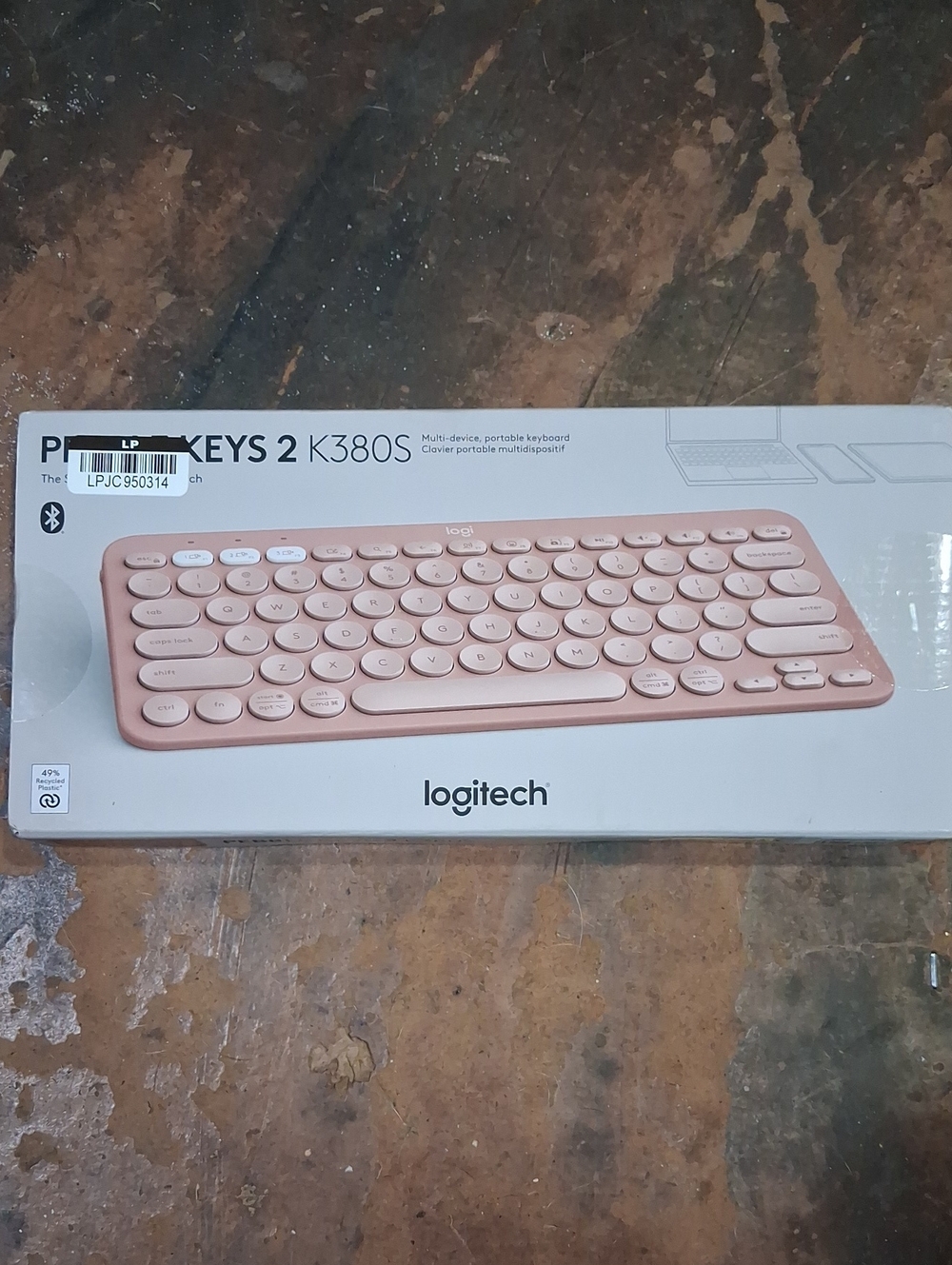 Logitech Pebble Keys 2 K380 Wireless Keyboard - Blush Pink with White Keys